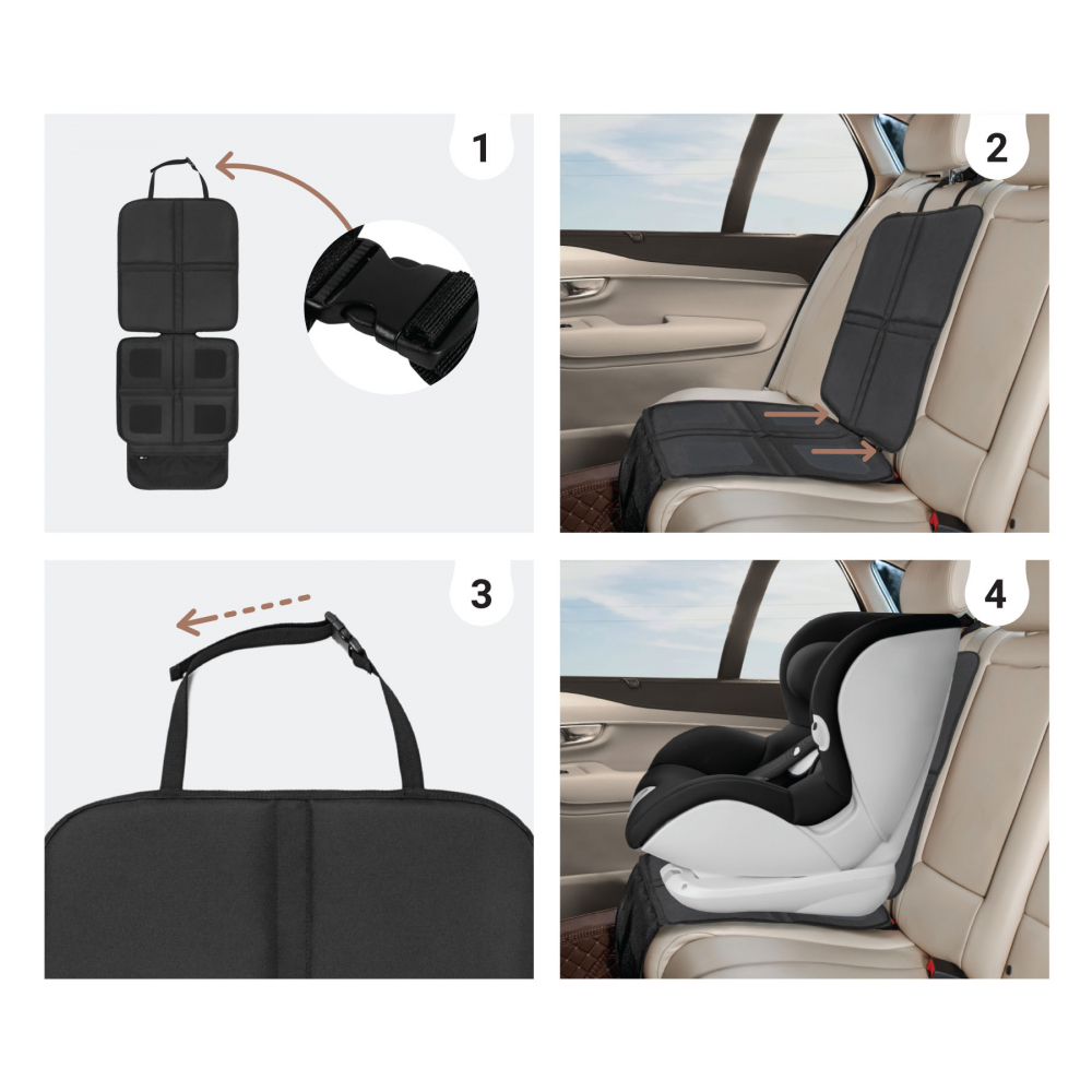 Protectie Scaun Auto Sipo Antialunecare Negru - imagine 2