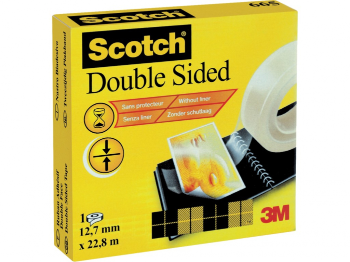 Banda Dublu Adezivă Scotch, 12.7mm x 22.8m