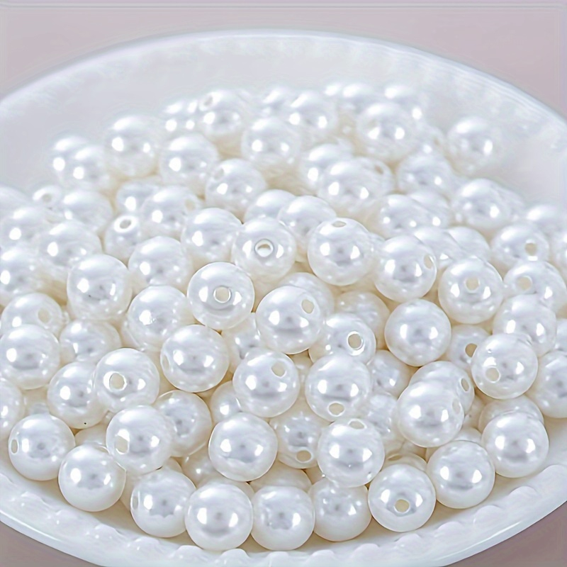 Margele plastica 10mm Alb | Amacs 20g