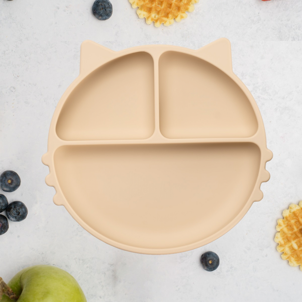 Farfurie AppeKids Silicon Beige cu Ventuza - imagine 5