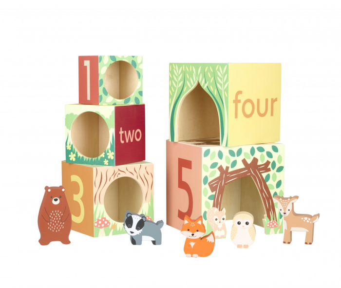 Cuburi Stivuit Lemn Orange Tree Toys