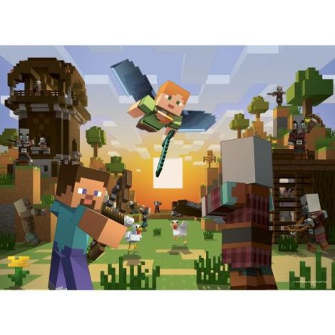 Puzzle Minecraft 4x100 piese Ravensburger - imagine 4
