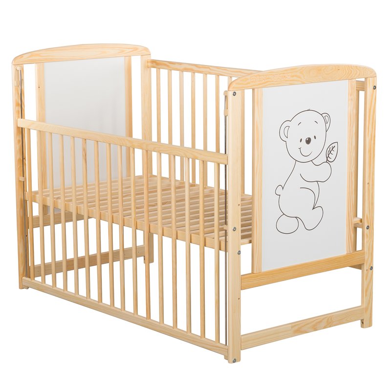 Patut lemn Babyneeds 120x60 cm, laterala culisanta - imagine 5