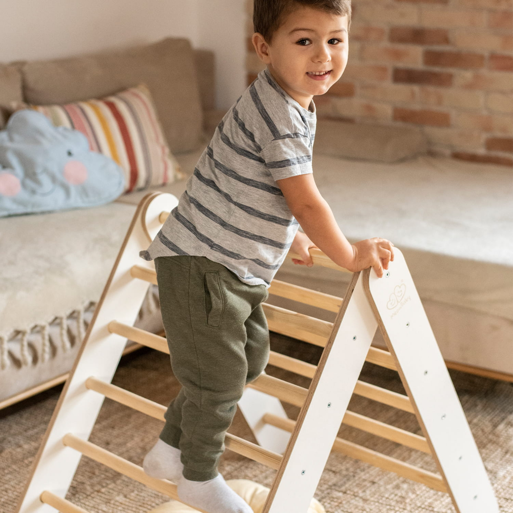 Scara Pikler Montessori MeowBaby Alb - imagine 5