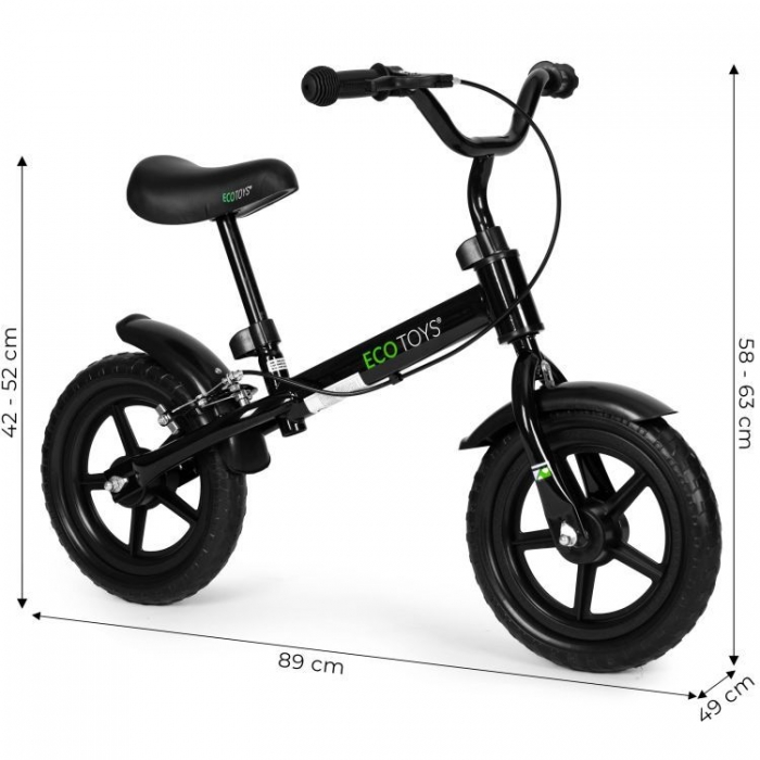 Bicicleta fara pedale Ecotoys YM-BB-3 Negru - imagine 4