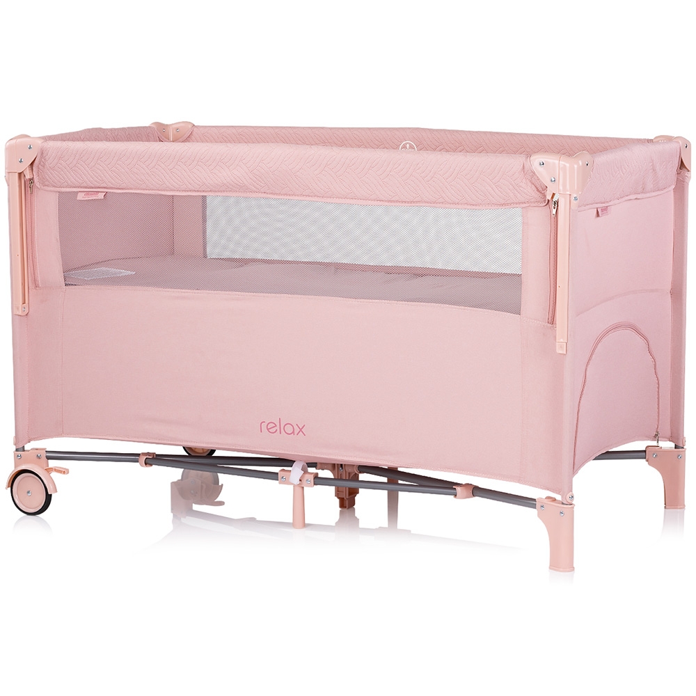 Pătuț Pliabil Chipolino Side-Sleeping Pink Marshmallow
