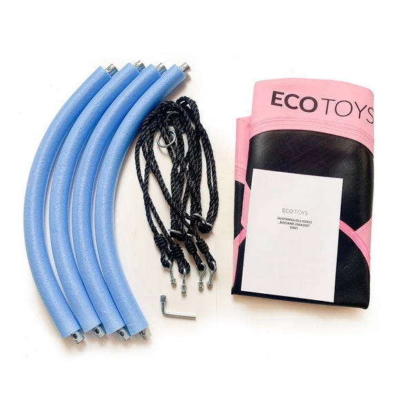 Leagan Ecotoys Cuib de Barza Roz pentru Exterior - imagine 2