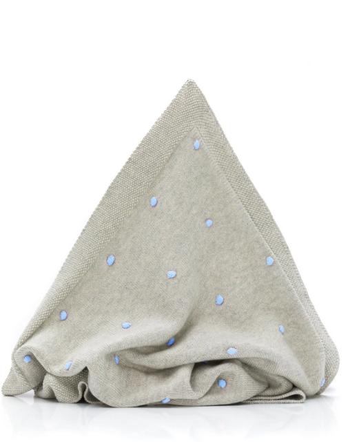 Patură Tricotată Fillikid Grey Blue, 100% Bumbac - imagine 2