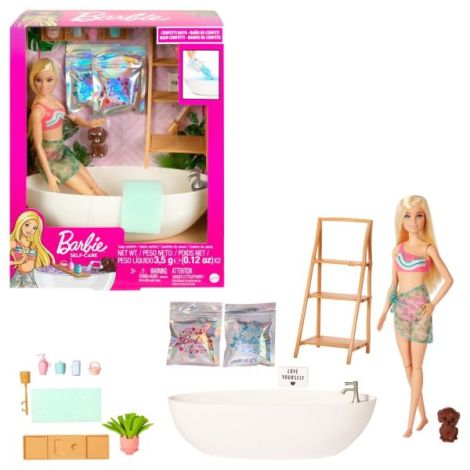 Barbie Self Care Set cu Baie Confetti - imagine 9