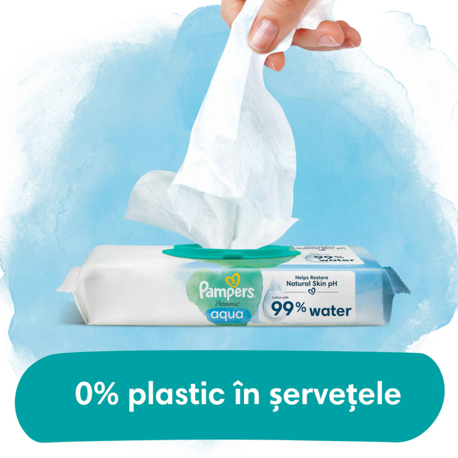Pampers Harmonie Aqua, Servetele cu 99% Apa - imagine 3
