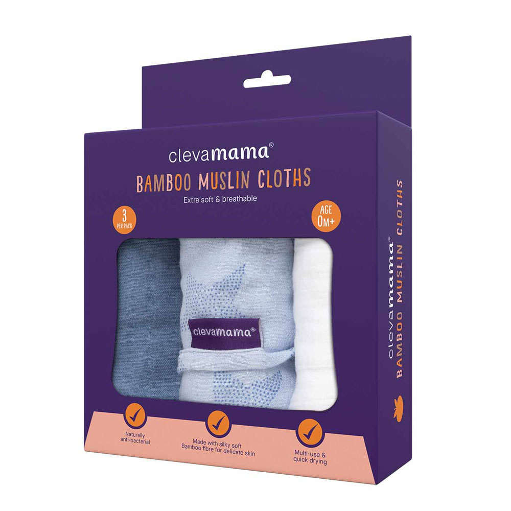 Set 3 paturici muselina Clevamama pentru bebeluși - imagine 3