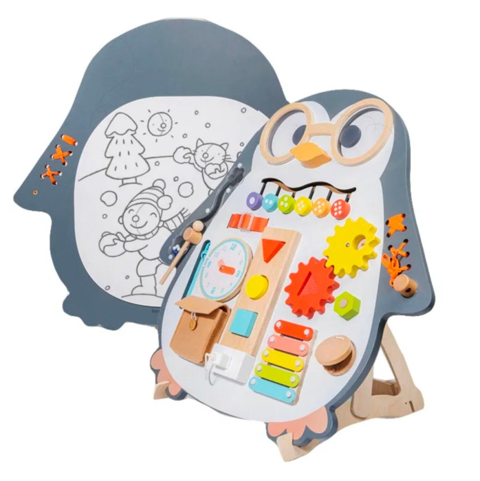 Busy Board Pinguin Krista | Jucărie Montessori Educativă