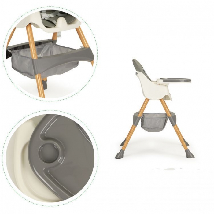 Scaun de Masa 2in1 Ecotoys Gri, Reglabil si confortabil - imagine 4