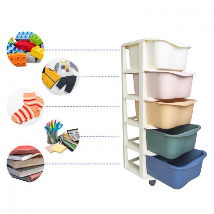 Raft 5 compartimente ModernHome PO16 multicolor - imagine 2
