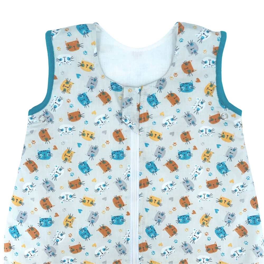 Sac de dormit KidsDecor Miau Miau, bumbac, 130 cm - imagine 3