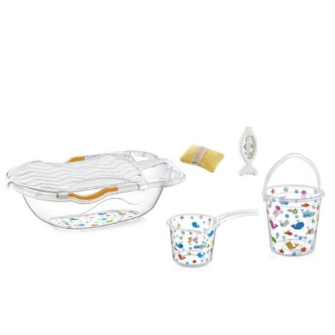 Set Cadita Baie BabyJem 6 Piese Bleu - imagine 2