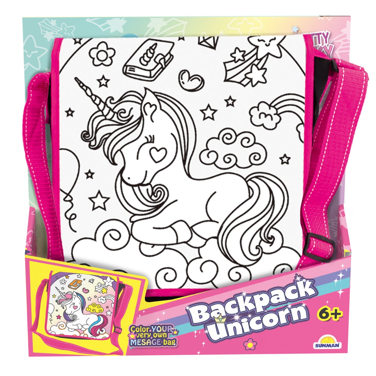 Geantă de pictat Pretty Pinky Unicorn cu markere