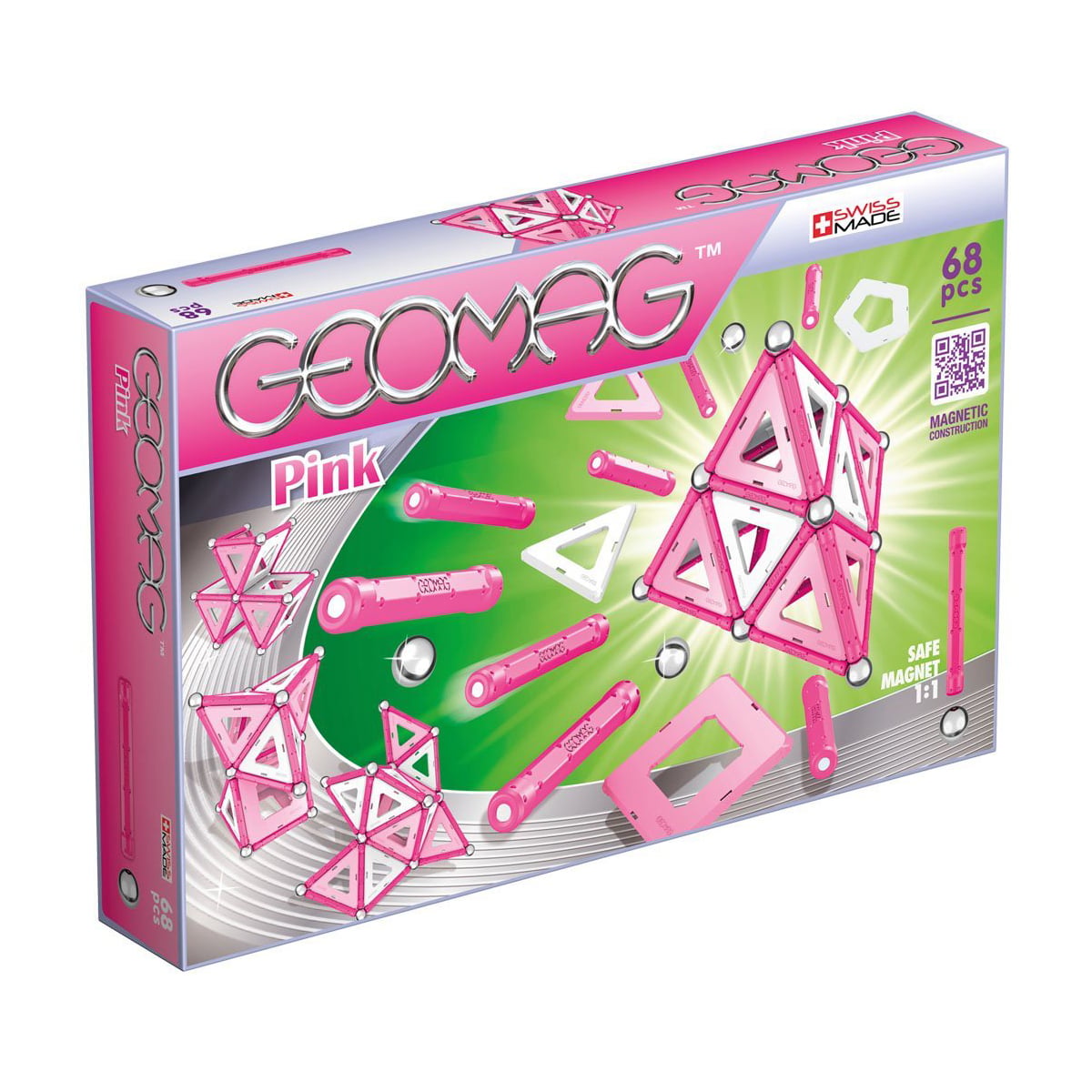 Geomag Pink 68 piese | Joc Constructie Magnetic