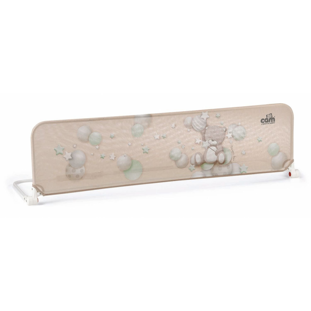 Bariera protectie pat Cam, 150 cm, Bej - imagine 2