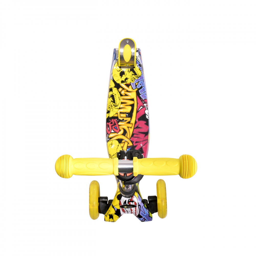 Trotineta Lorelli Rapid Yellow, 4 roti LED, Pliabila