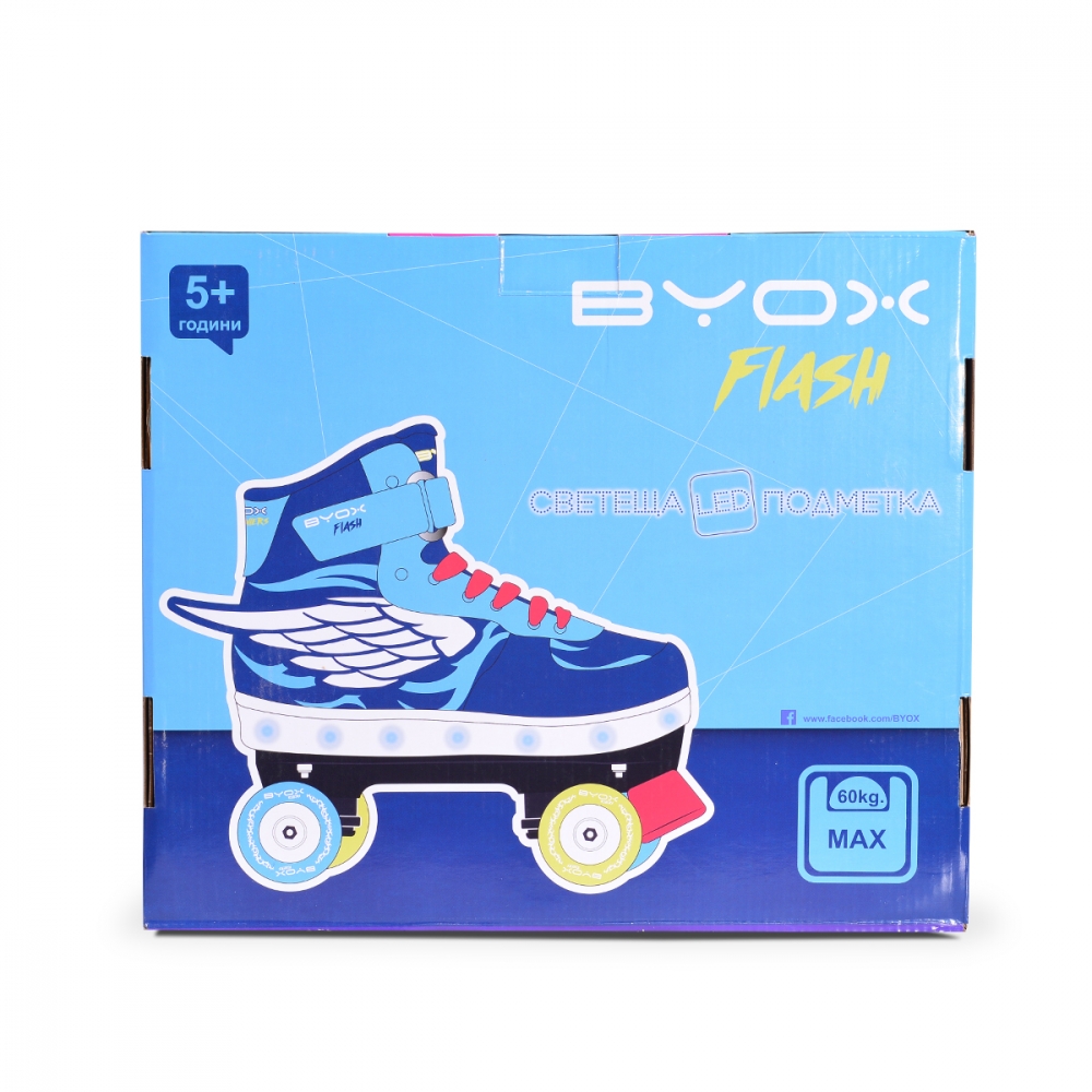 Patine cu rotile Byox Flash S, cu lumini, 33-34 - imagine 2