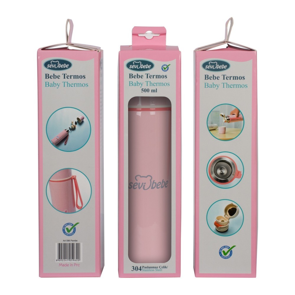 Termos Roz 500ml Sevibebe, Rezistent - imagine 2