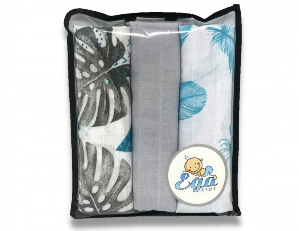 Set 3 scutece Egakids bumbac 60x80 cm - imagine 3