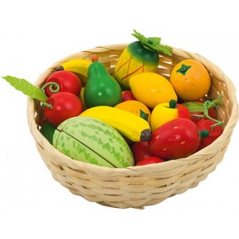 Jucărie Fructe în Coș Goki 23 Piese Lemn