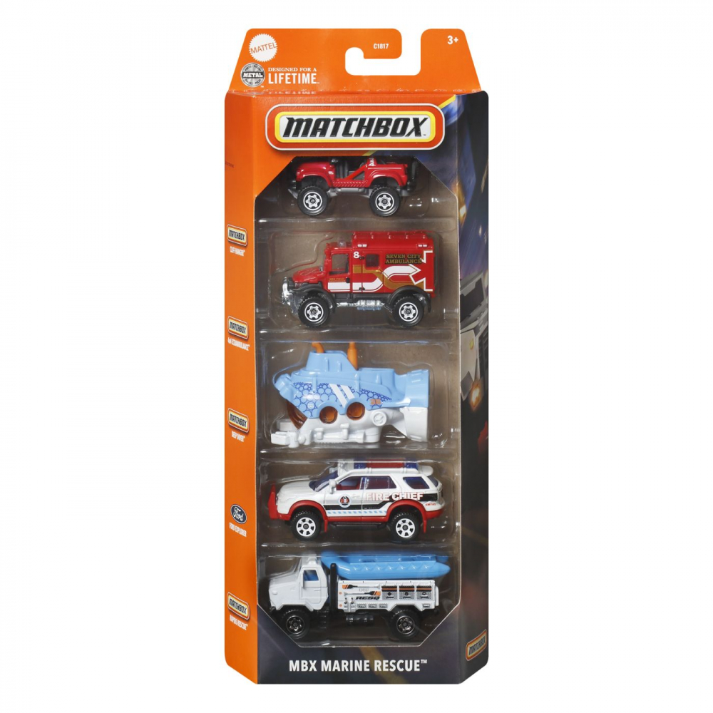 Set 5 Masinute Matchbox Marine Rescue 1:64