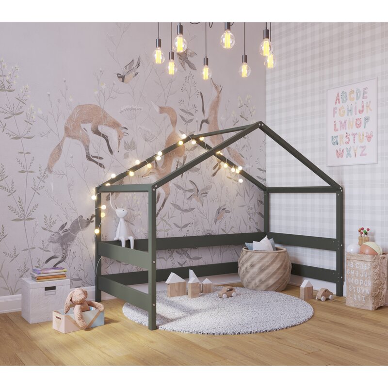 Casuta lemn YappyKids FSC stil scandinav verde