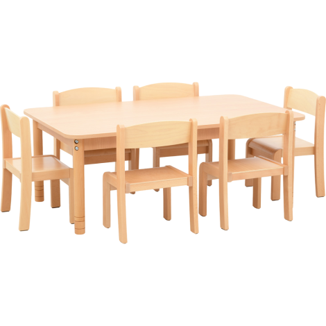 Set Moje Bambino masa + 6 scaune pentru gradinita