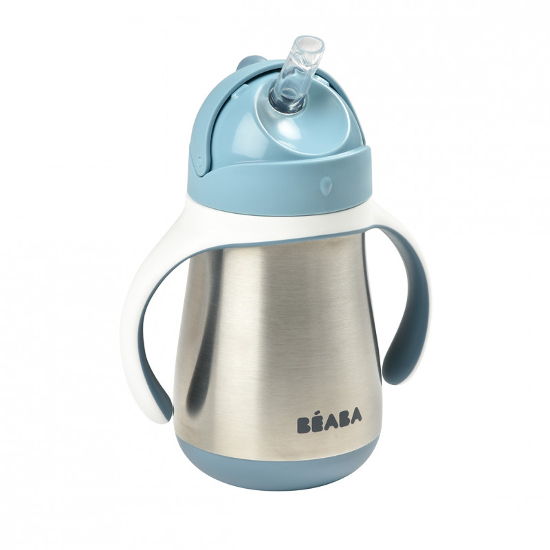 Cana Inox Beaba 250ml Windy Blue, cu Pai - imagine 3