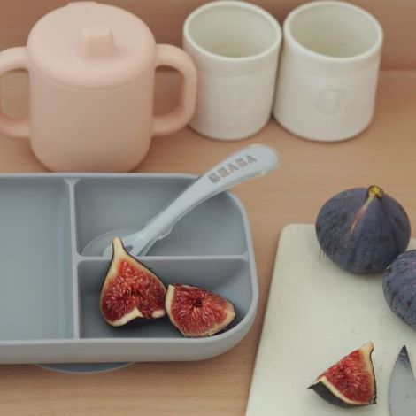 Set Masa Silicon Beaba Old Pink | Autodiversificare - imagine 4