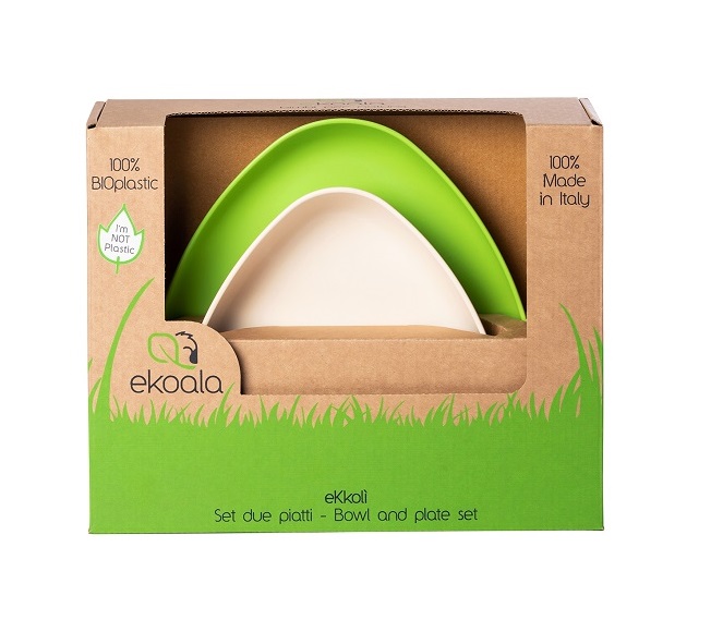 Set 2 Farfurii eKoala BIOplastic WhiteGreen - imagine 6