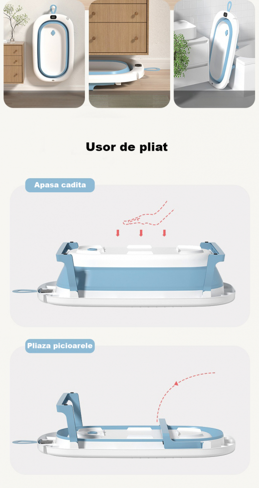 Cadita Pliabila Bebe Royal cu Termometru Digital - imagine 4
