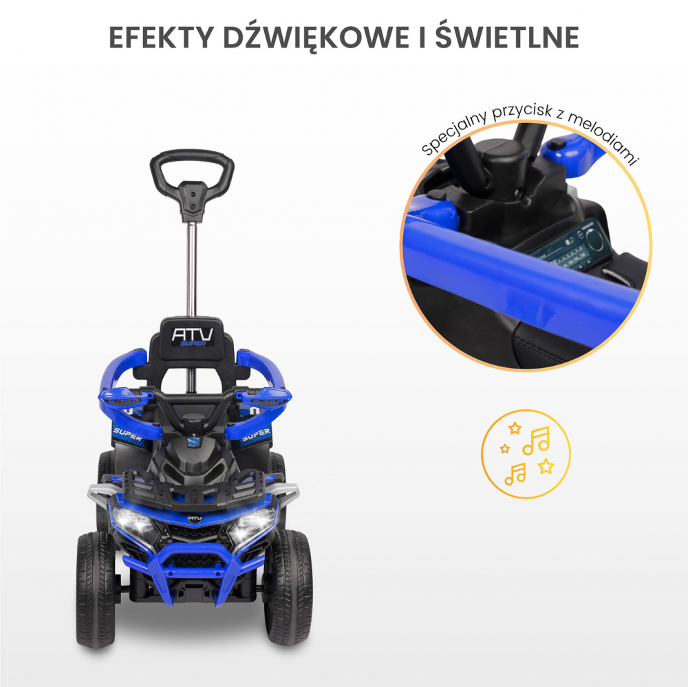 ATV Toyz Movix Blue cu maner parental | Toyz by caretero - imagine 4