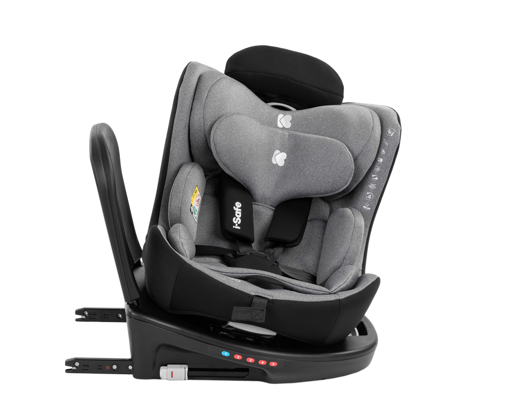 Scaun Auto KikkaBoo i-SIZE ISOFIX, Gri - imagine 4