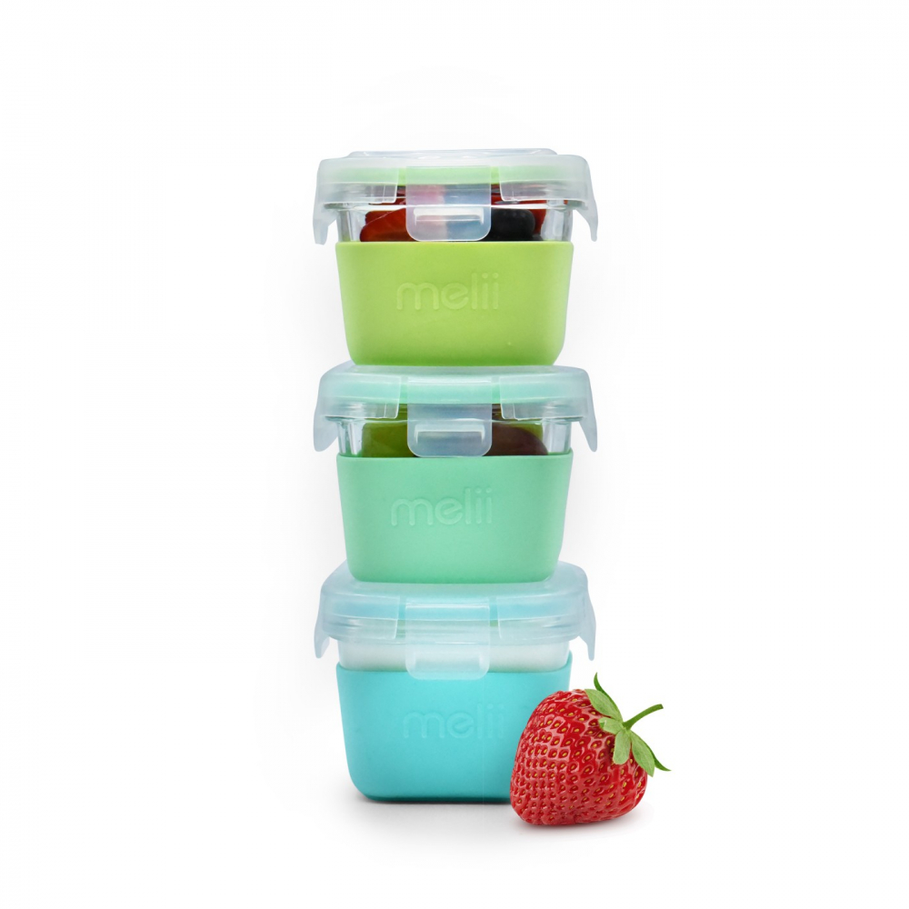 Set 3 recipiente sticlă Melii 160ml cu husă silicon - imagine 5