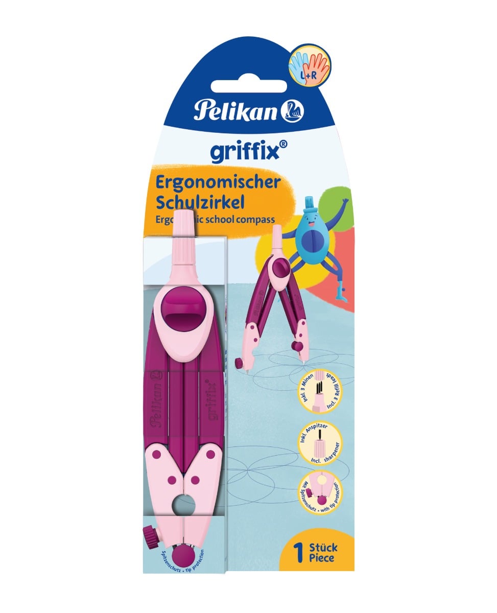 Compas scolar Herlitz Griffix Roz, Pelikan