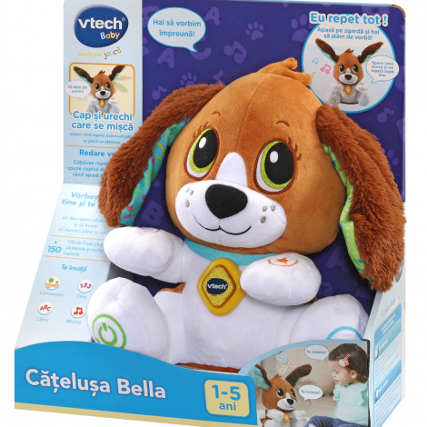 Catelusa Interactiva Vtech Bella - Dezvoltă Limbajul - imagine 3