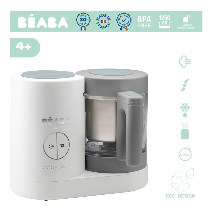 Beaba Babycook Neo White Grey - Aparat Gătit & Blender - imagine 3