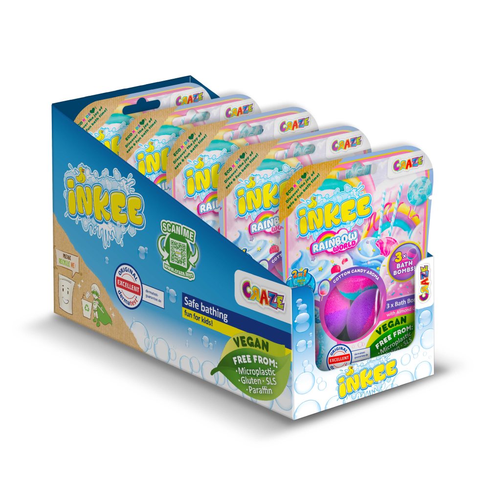 Craze Inkee Set 3 Bile Baie Curcubeu Parfumat - imagine 3