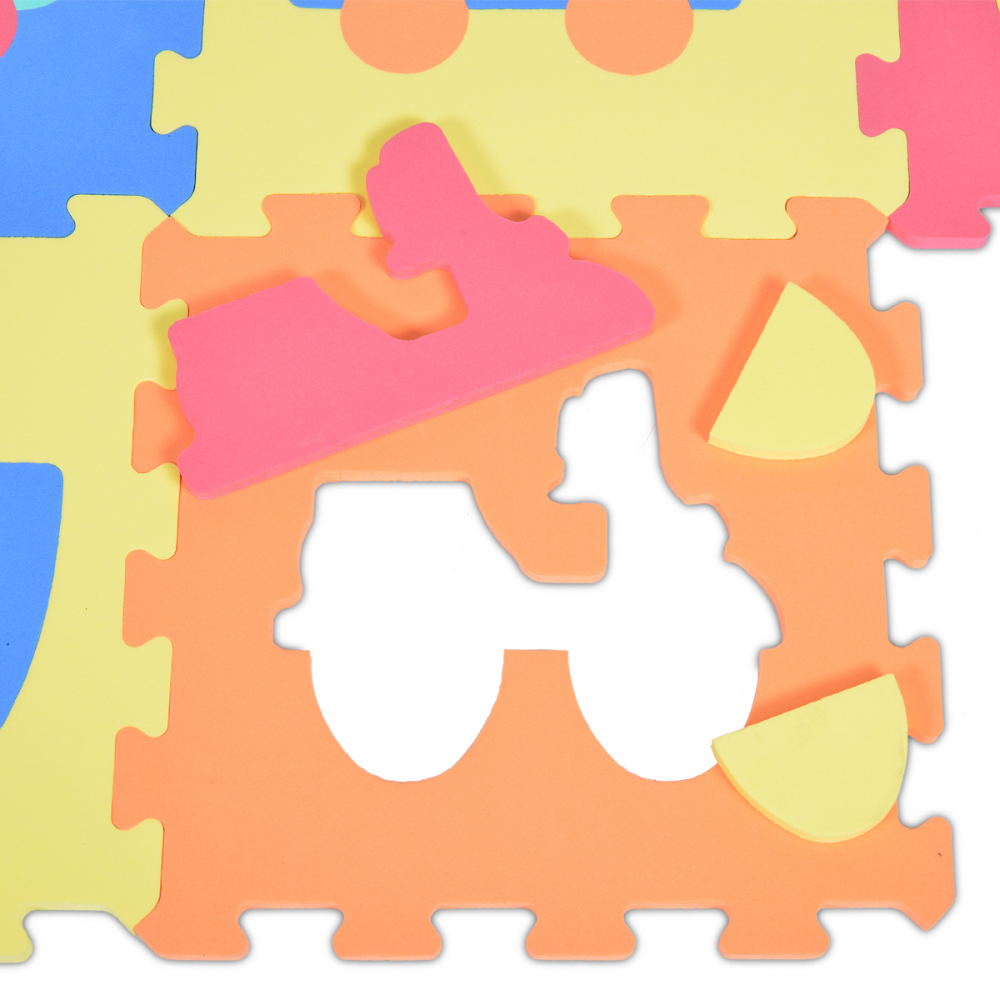 Covoras Puzzle Moni Vehicle, 10 Piese, Spuma - imagine 2