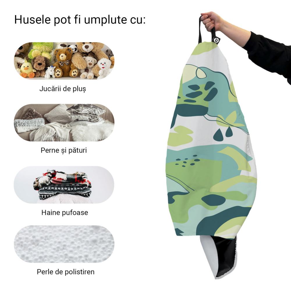 Husă Puf Bean Bag Para XL Abstract Jungle - Updeco