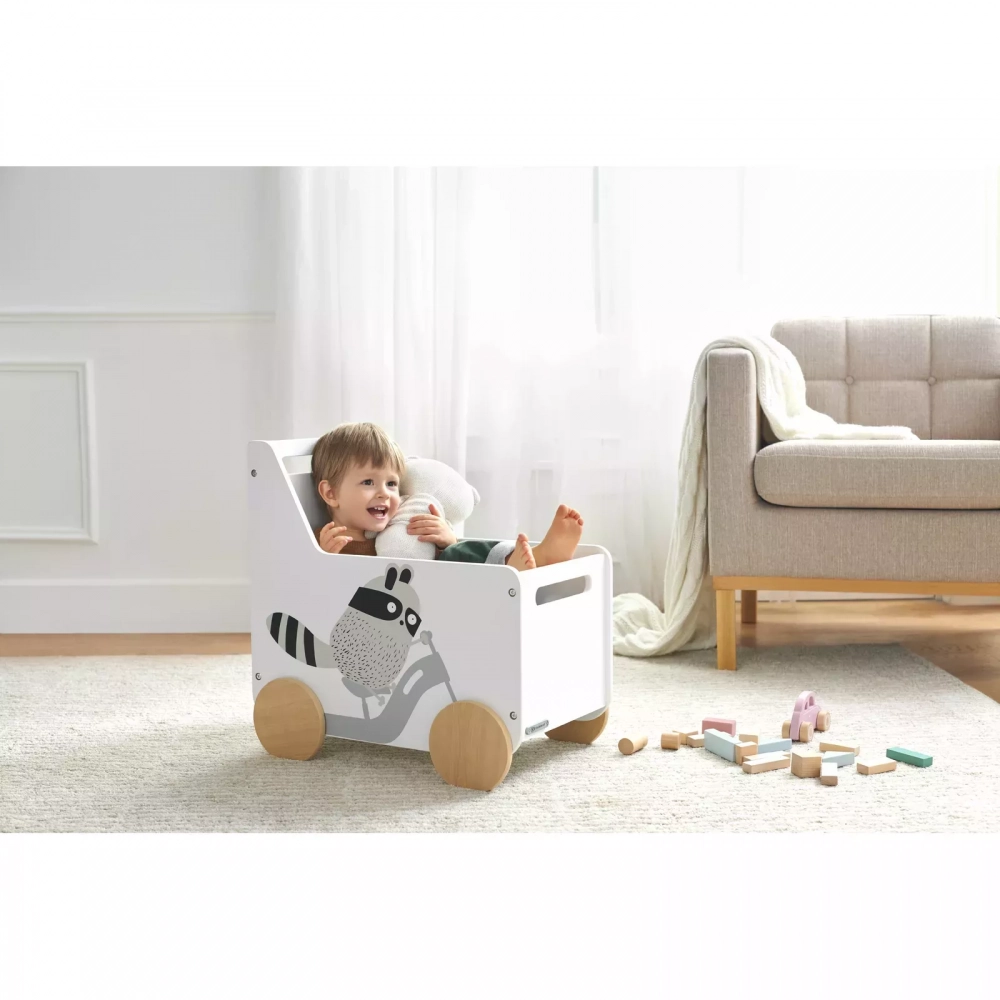Kinderkraft Racoon - Lada albă elegantă pentru jucării - imagine 7