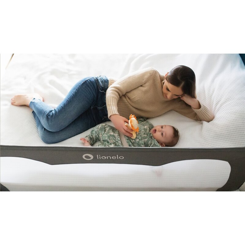 Bariera Protectie Pat Lionelo Hanna, 150x66 cm, Gri