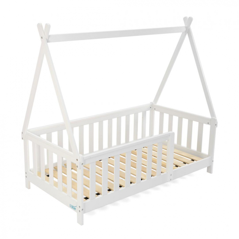 Pat Casuta U-Grow Alb 147.5x75 cm pentru Copii - imagine 3