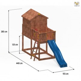 Complex de joacă MyHouse Fungoo - Casuță și Tobogan - imagine 2
