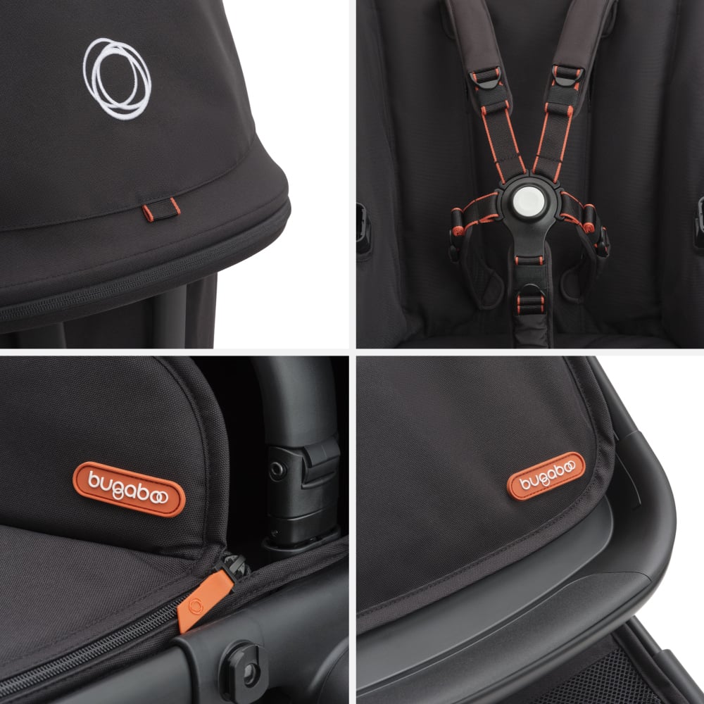 Carucior Bugaboo Fox 2 in 1, Teren Variat, Black Midnight