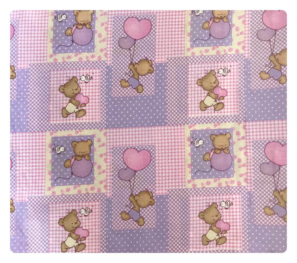 Paturica Dubla Bebe Deseda 98x78 cm Ursuleți Roz